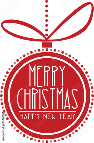 merry christmas bauble, happy new year vector graphic