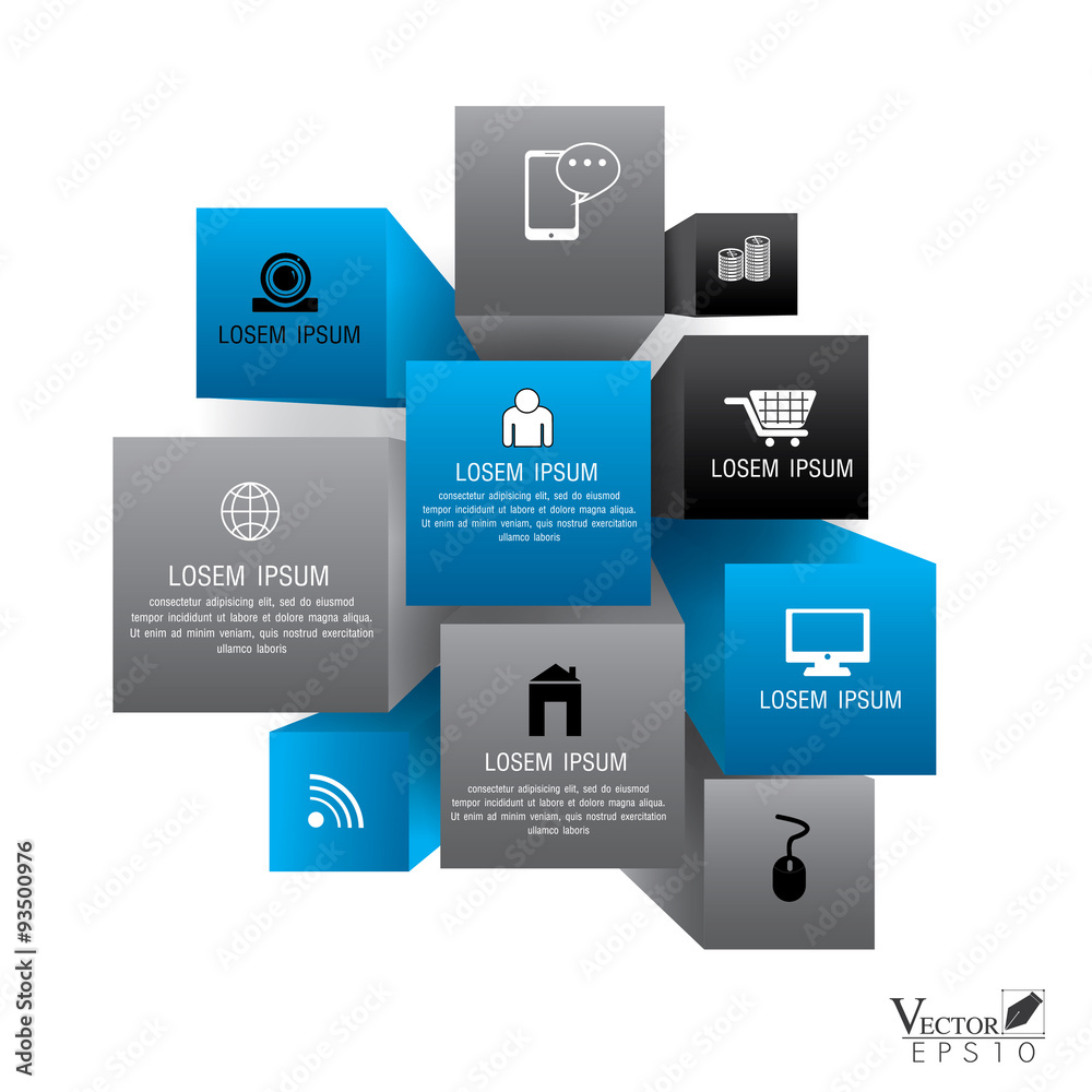 Cube box Vector for business concept with icons, Modern template Cube box Vector for business concept with icons, Modern template