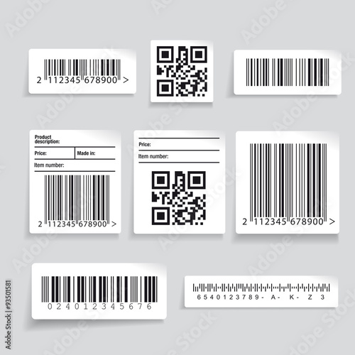 Barcode label set vector photo