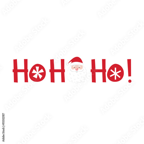 Cute Christmas Card with Ho ho ho and Santa design vector illustration. EPS 10 & HI-RES JPG Included