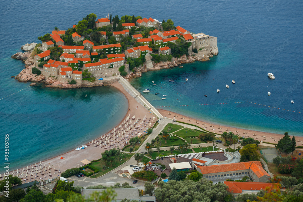 Fototapeta premium Sveti Stefan island in Budva, Montenegro
