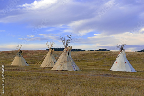 Teepee (tipi) as used by Native Americans in the Great Plains and American west photo