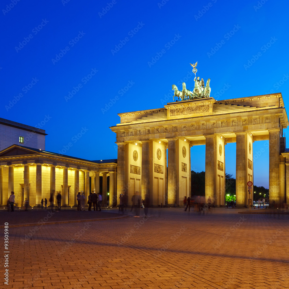 Brandenburg Gate at Night, Berlin, Germany