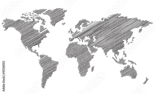 World map sketch Vector