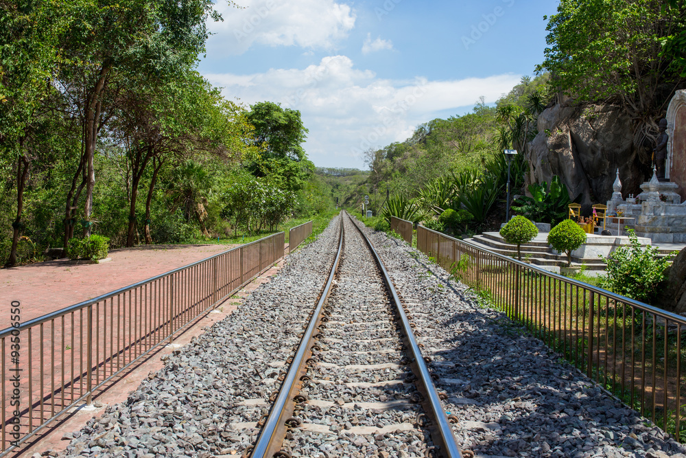 Railway in sunny day, Thailand. It is classical railway. Railway in sunny day, Thailand. It is classical railway.