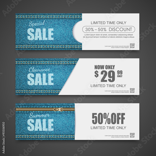 Denim texture, Jeans banner,Sale banners design,vector