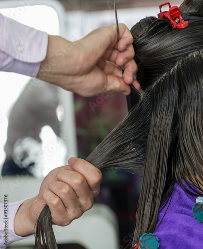 Situation in a Hair salon close-up