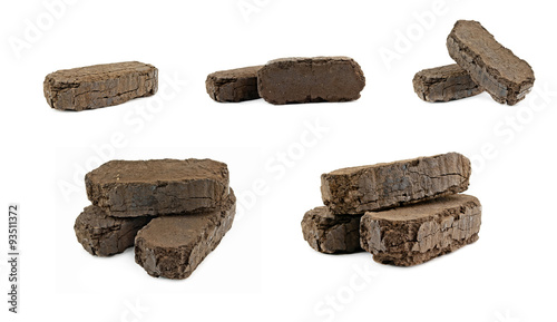 Foto peat fuel blocks