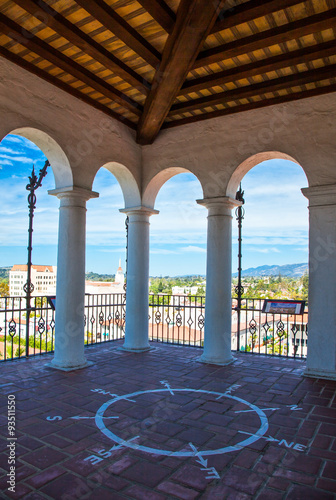 U.S.A., California, Santa Barbara, panoramic view from the Court House