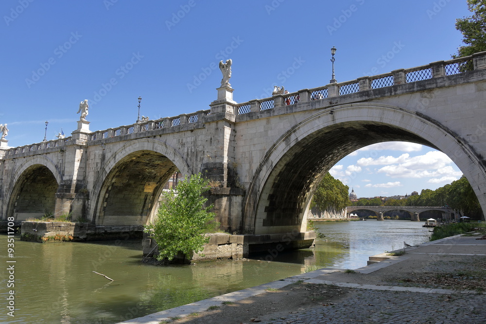 Arches of the brige Ponte Sant'Angelo in Rome, Italy