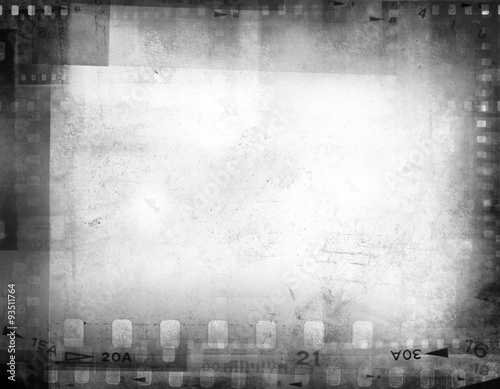 Grey film negatives filmstrip background