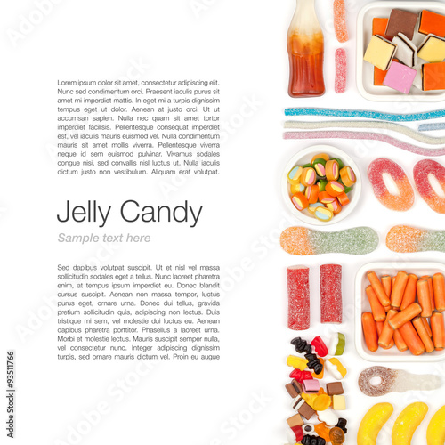 jelly candies on white background