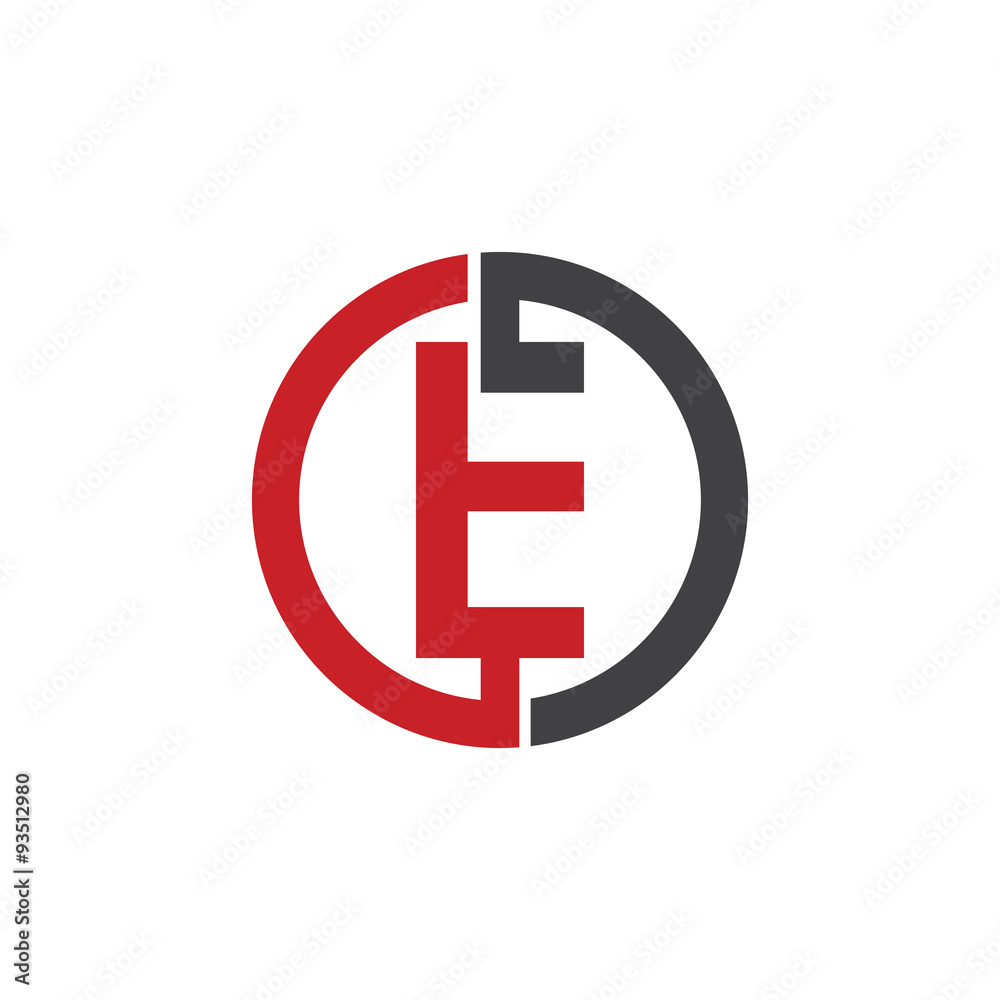 E initial circle company or EO, OE red logo E initial circle company or EO, OE red logo