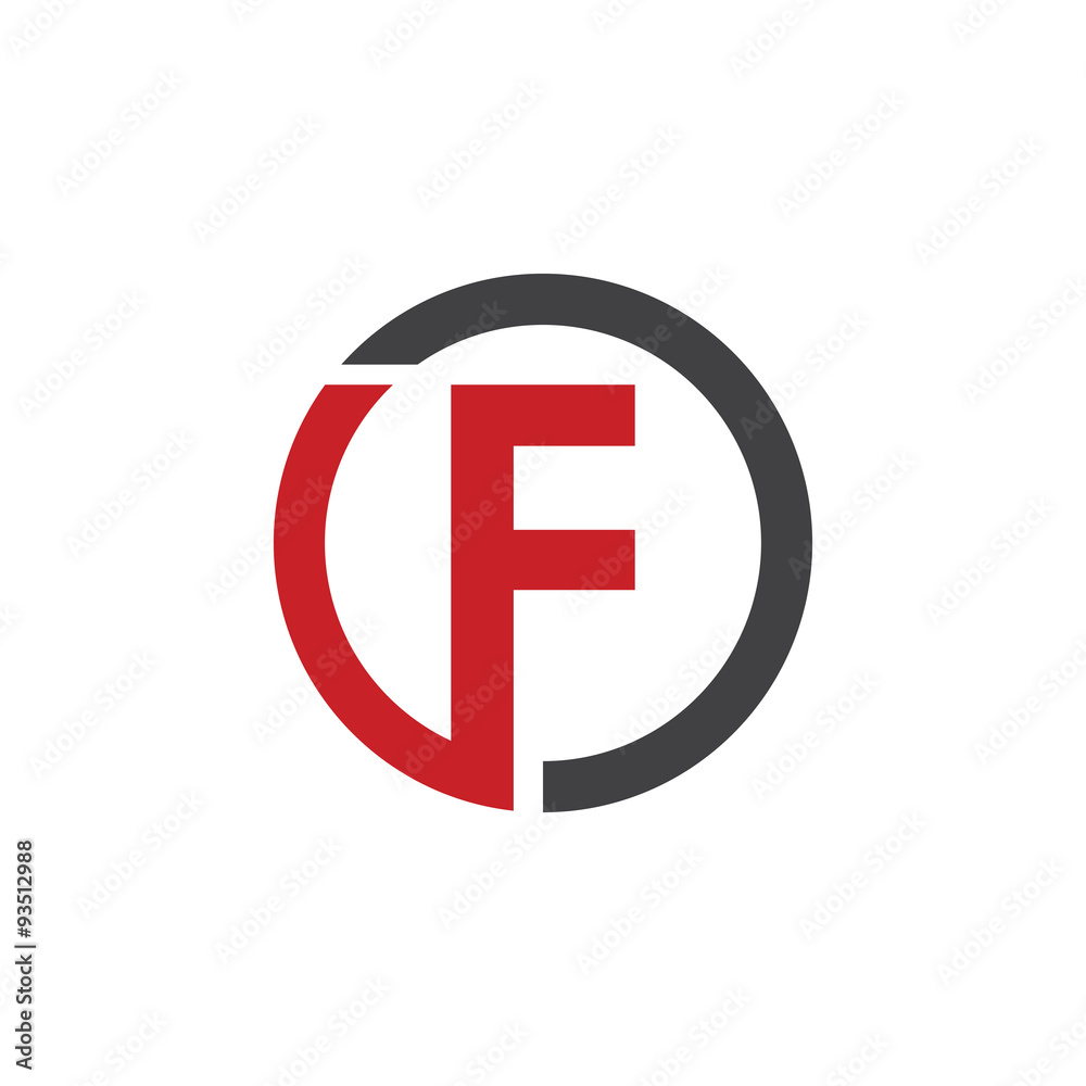 F initial circle company or FO, OF red logo F initial circle company or FO, OF red logo