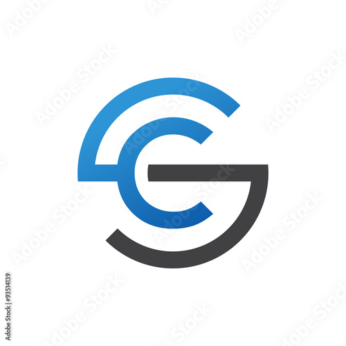 CS or SC letters, blue circle S logo shape
