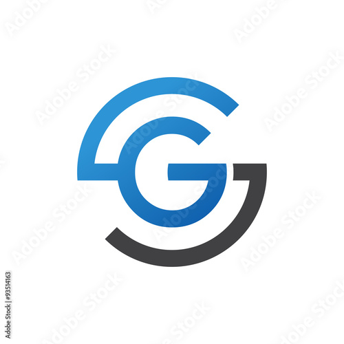 GS or SG letters, blue circle S logo shape