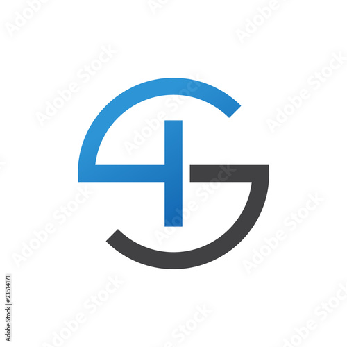 IS or SI letters, blue circle S logo shape