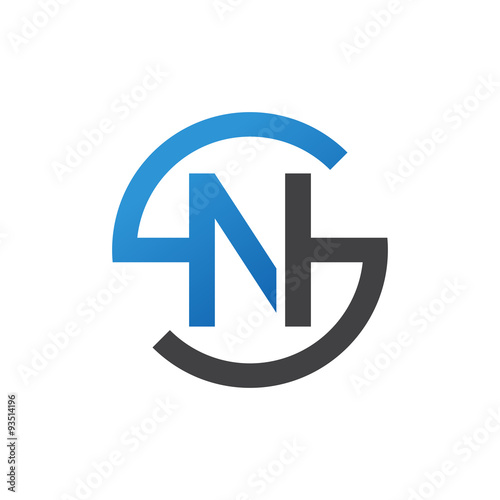 Free Download NS or SN letters, blue circle S logo shape - GFXLoad