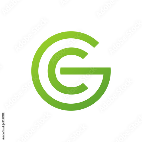 CG or GC letters, green circle G logo shape