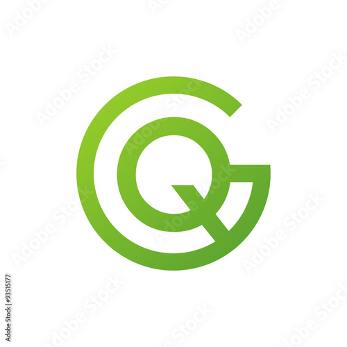 QG or GQ letters, green circle G logo shape
