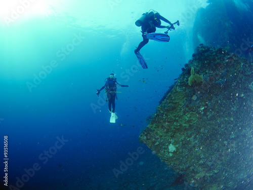 Scuba diver with coral © para827