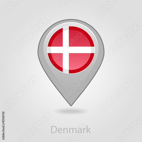 Denmark flag pin map icon, vector illustration Free Download Denmark flag pin map icon, vector illustration - GFXLoad