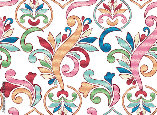 Vector Floral vintage rustic seamless pattern