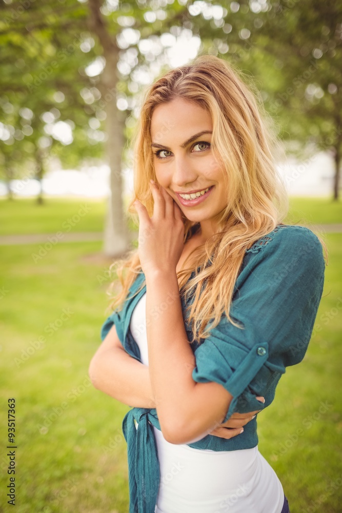 Portrait of beautiful woman at park Portrait of beautiful woman at park