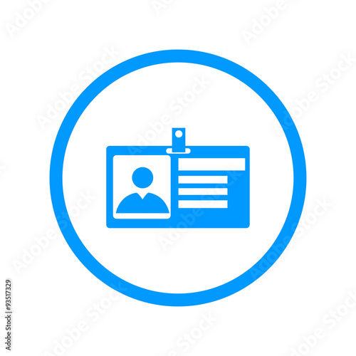 Identification card icon. Flat design style.