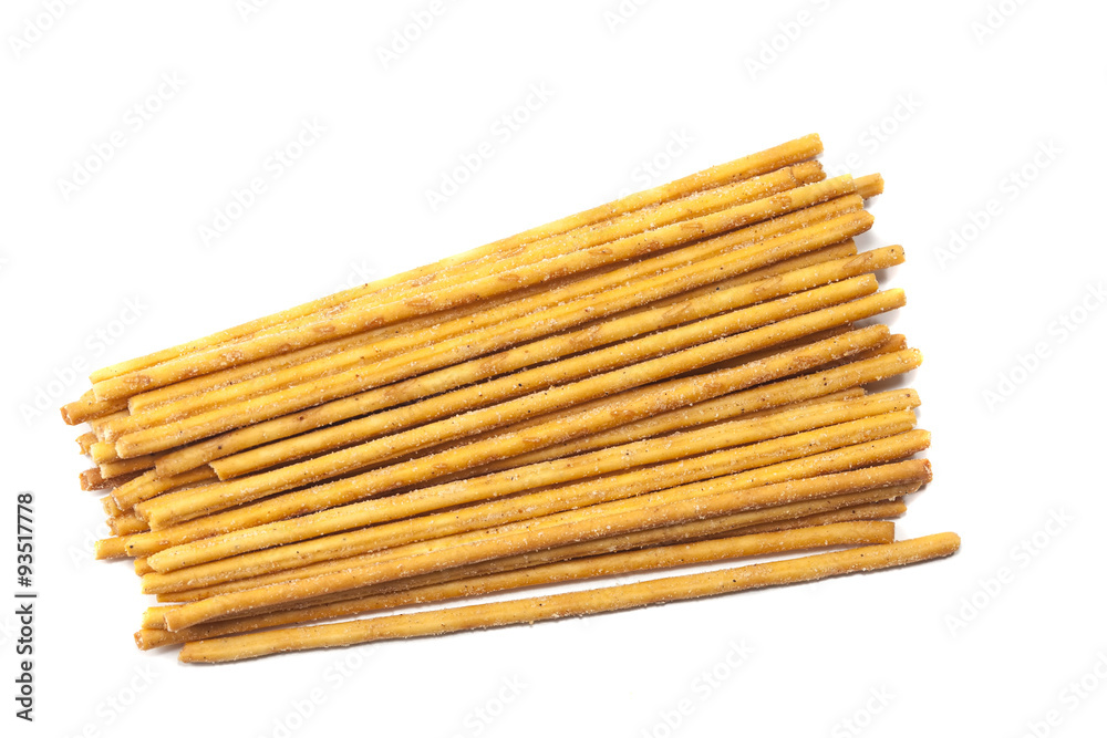 salted pretzels on a white background salted pretzels on a white background