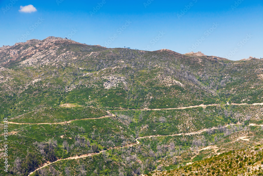Obraz premium atural landscape with Mountain road, Corsica