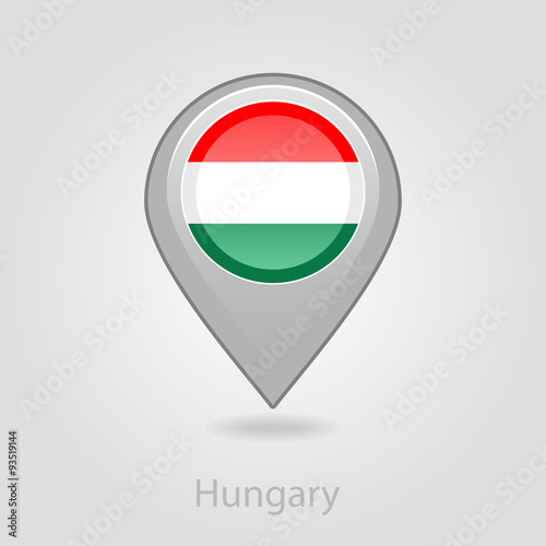 Free Download Hungary flag pin map icon, vector illustration - GFXLoad