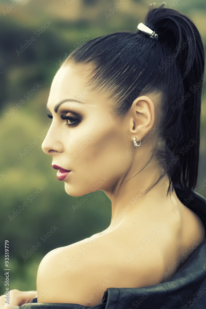 Woman with bare shoulder Woman with bare shoulder