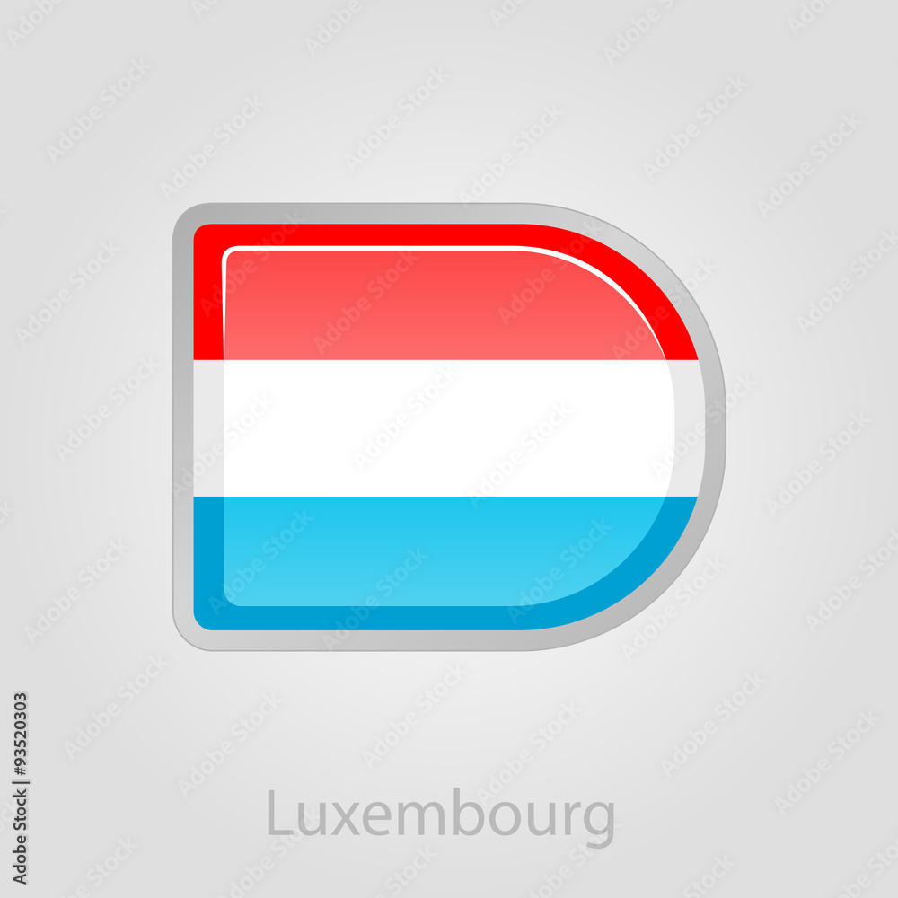 Luxembourg flag button, vector illustration Luxembourg flag button, vector illustration