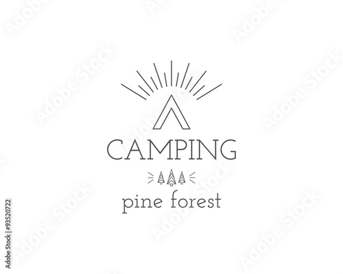 Vintage mountain expedition camping badge, outdoor logo, emblem