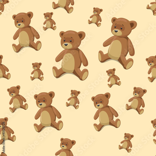 Seamless background teddy bear toy vector