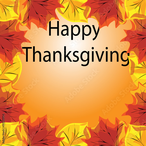 Happy thanksgiving autumn background with leaves