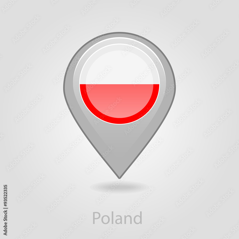 Poland flag pin map icon, vector illustration Poland flag pin map icon, vector illustration