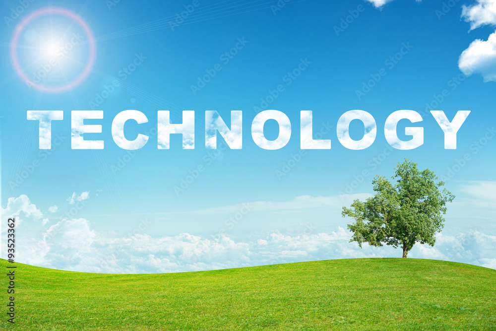 Landscape with technology word