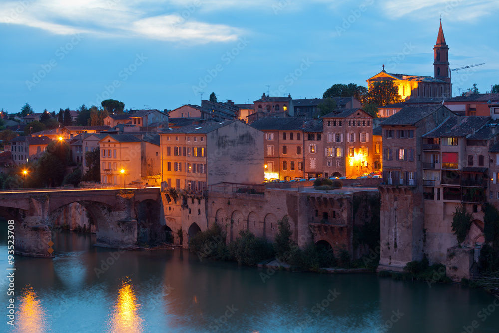 Obraz premium View of the Albi, France at night