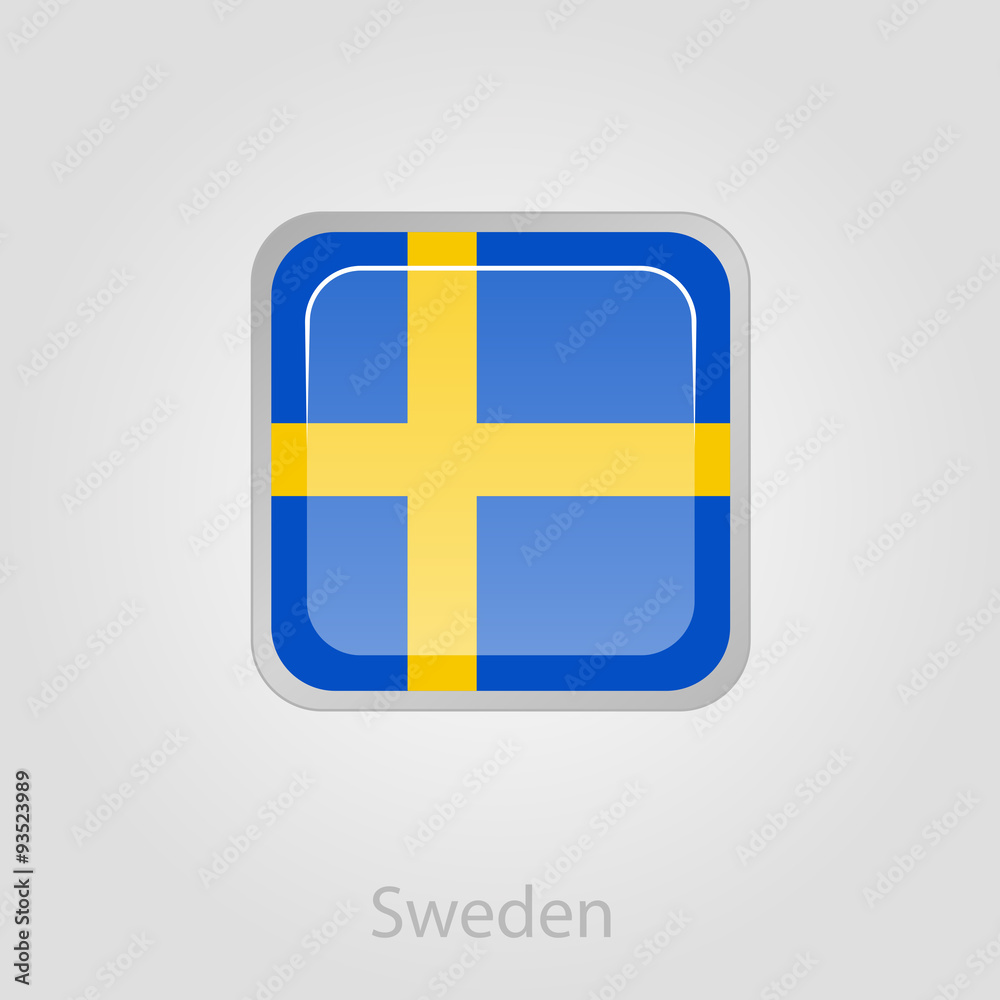 Sweden flag button, vector illustration Sweden flag button, vector illustration