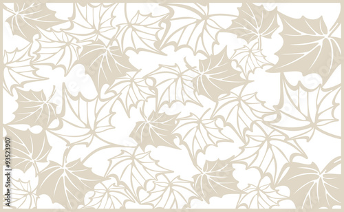 Autumn pattern, with maple leaves. Template for cut © antuanetto