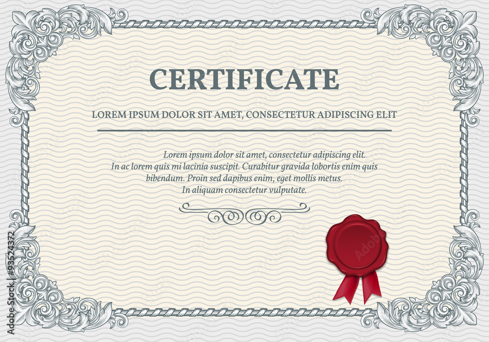 Vector certificate template. - obrazy, fototapety, plakaty 