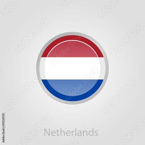 Free Download Netherlands flag button, vector illustration - GFXLoad