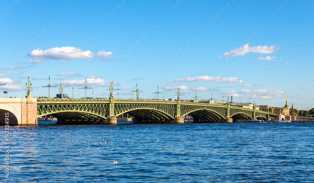 Fototapeta premium View of Trinity Bridge in Saint Petersburg - Russia