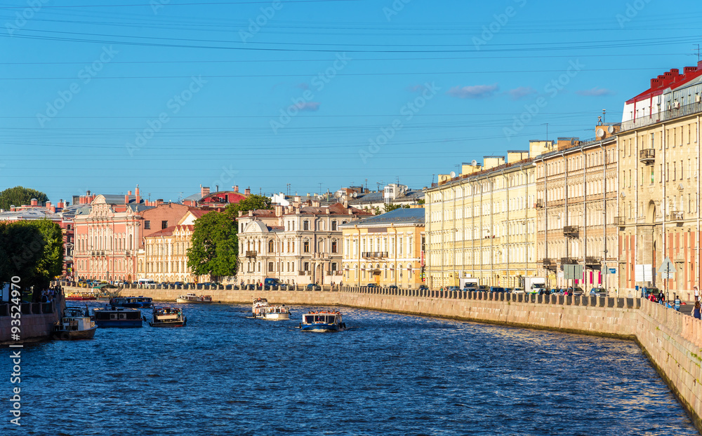 The Fontanka River Embankment in Saint Petersburg - Russia