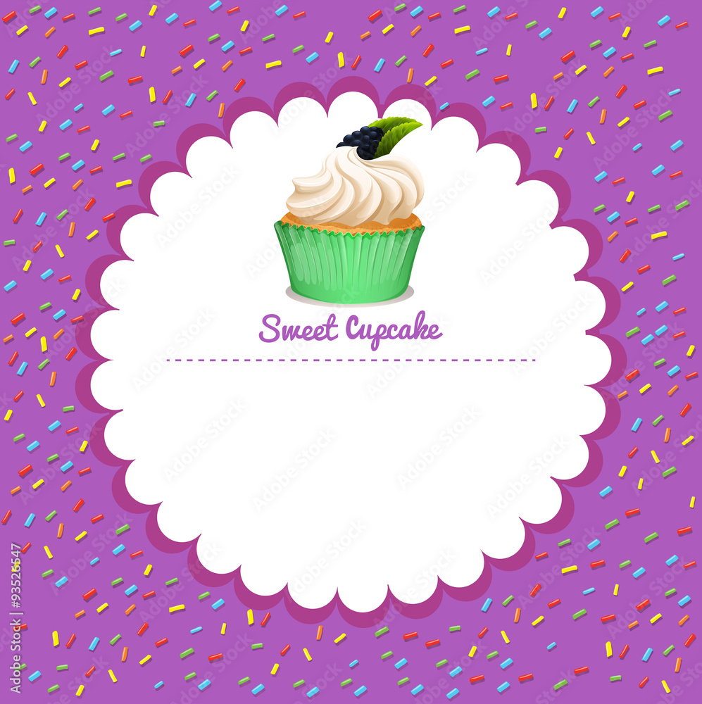Border design with cupcake Border design with cupcake