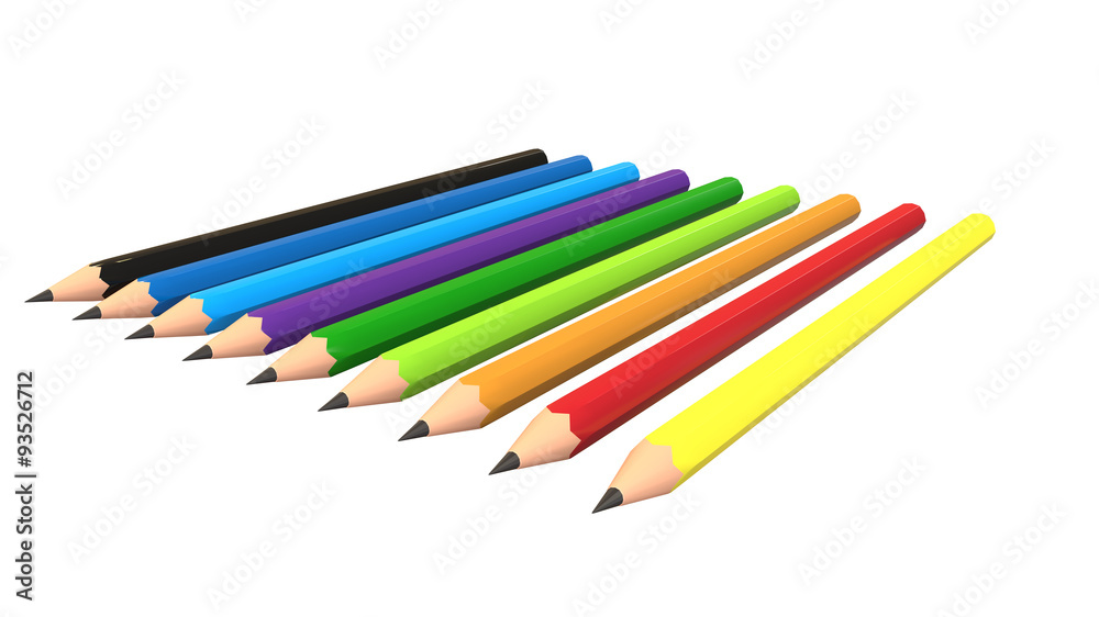 Multicoloured sketch pencils looks beautiful together on white background Multicoloured sketch pencils looks beautiful together on white background