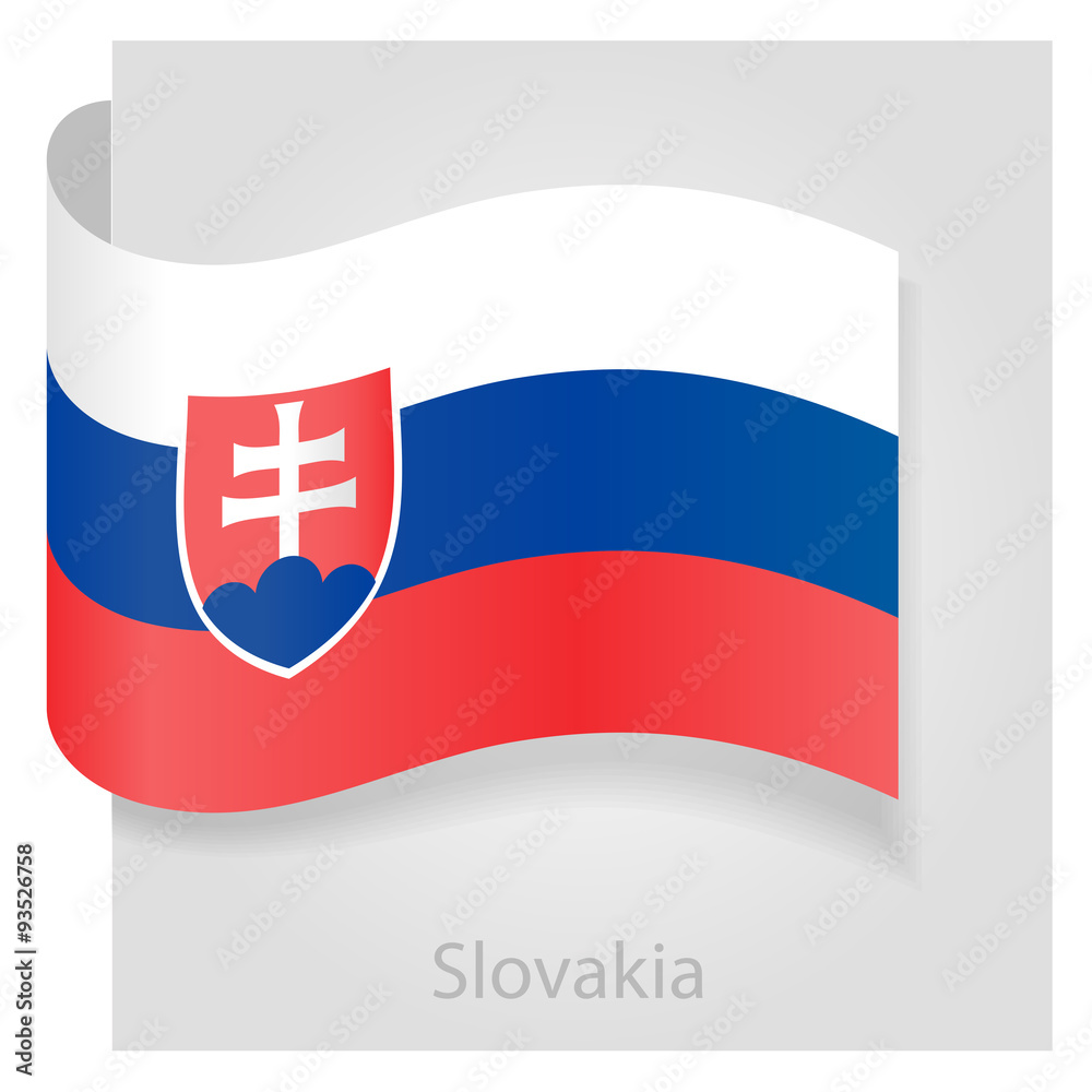 Obraz premium Slovakia flag, vector illustration