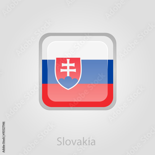 Slovakia flag button, vector illustration